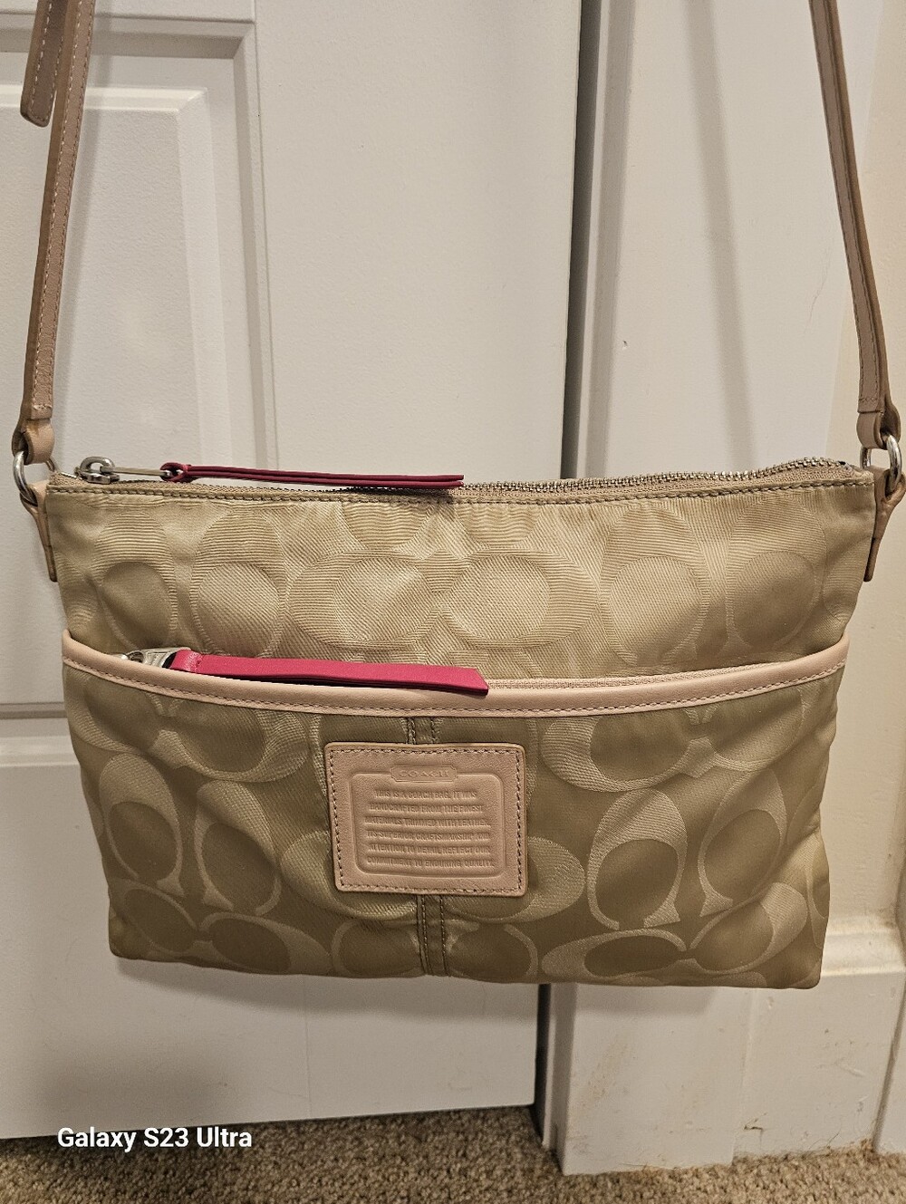 Coach Legacy Weekend Signature Nylon Crossbody  Bag.